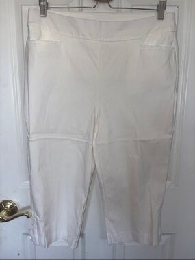Chico's White Cropped Ponte Pants